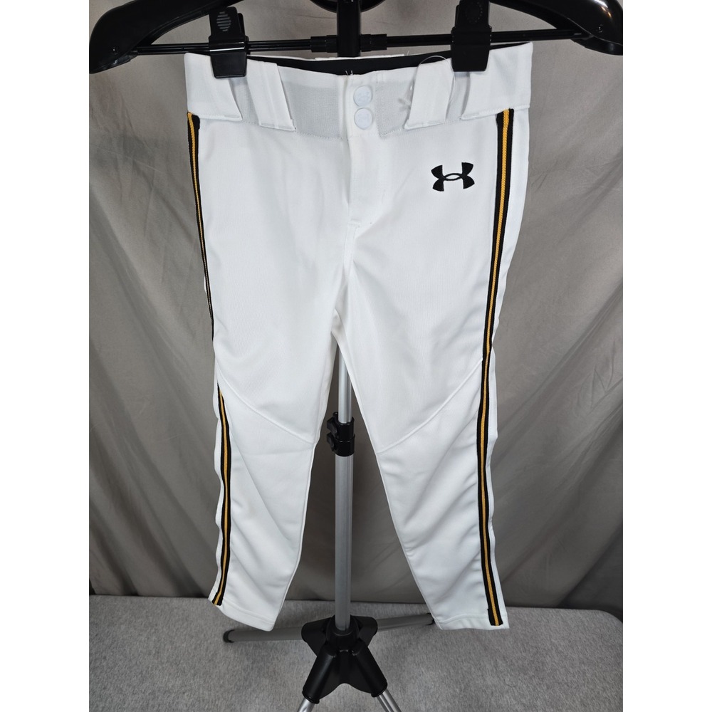 Canes Baseball Under Armour Youth Extra Small Pants White Gold Stripe YXS